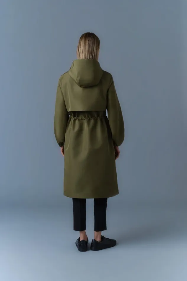 Trenches and Raincoats Women Mackage MEKELLE Long Recycled Technical Rain Coat Trenchcelestial Blue