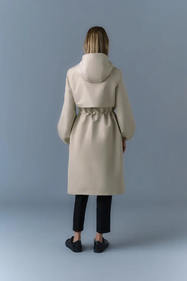 Trenches and Raincoats Women Mackage MEKELLE Long Recycled Technical Rain Coat Trenchcelestial Blue