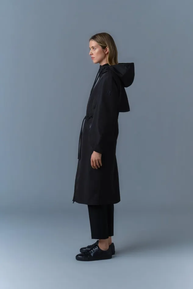 Trenches and Raincoats Women Mackage MEKELLE Long Recycled Technical Rain Coat Trenchcelestial Blue
