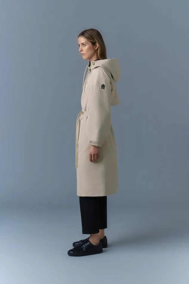 Trenches and Raincoats Women Mackage MEKELLE Long Recycled Technical Rain Coat Trenchcelestial Blue