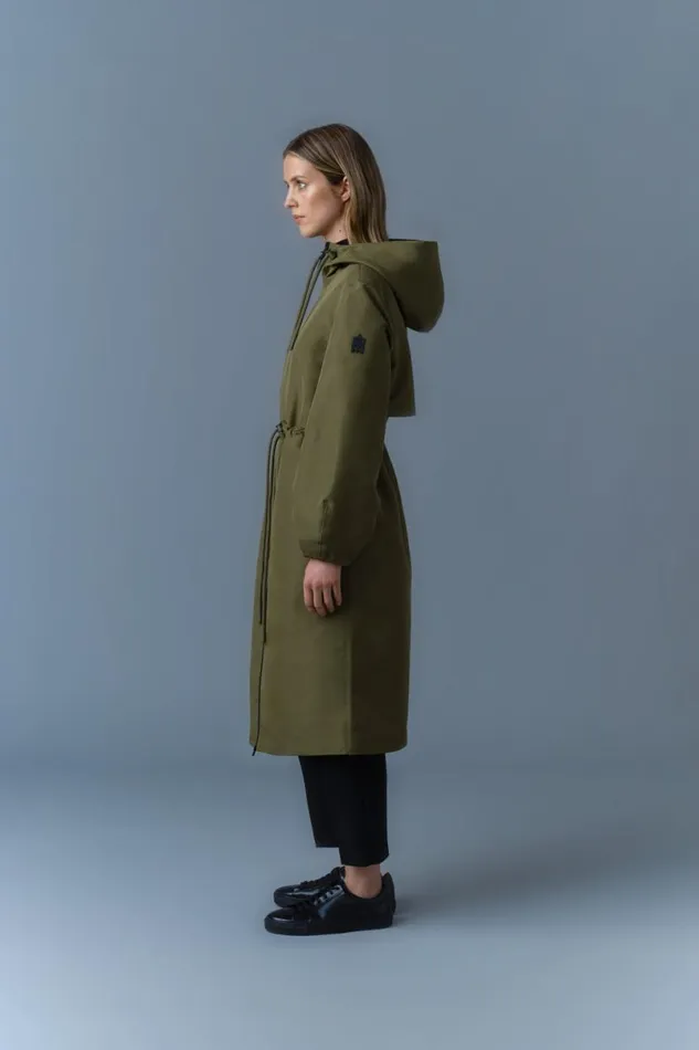 Trenches and Raincoats Women Mackage MEKELLE Long Recycled Technical Rain Coat Trenchcelestial Blue
