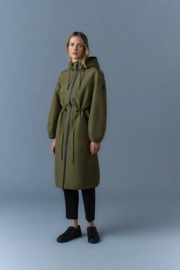 Trenches and Raincoats Women Mackage MEKELLE Long Recycled Technical Rain Coat Trenchcelestial Blue