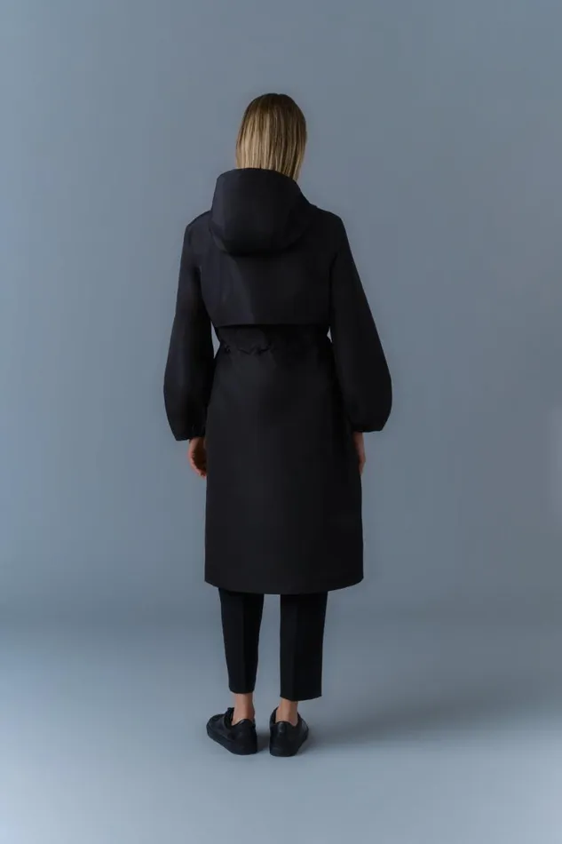 Trenches and Raincoats Women Mackage MEKELLE Long Recycled Technical Rain Coat Trenchcelestial Blue