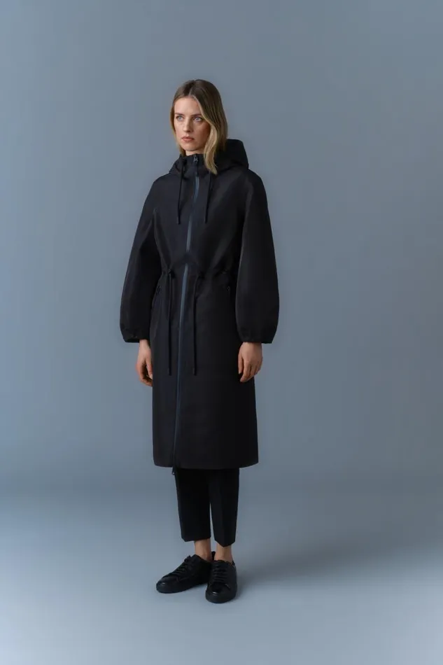 Trenches and Raincoats Women Mackage MEKELLE Long Recycled Technical Rain Coat Trenchcelestial Blue