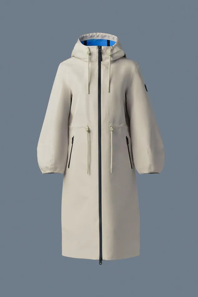 Trenches and Raincoats Women Mackage MEKELLE Long Recycled Technical Rain Coat Trenchcelestial Blue