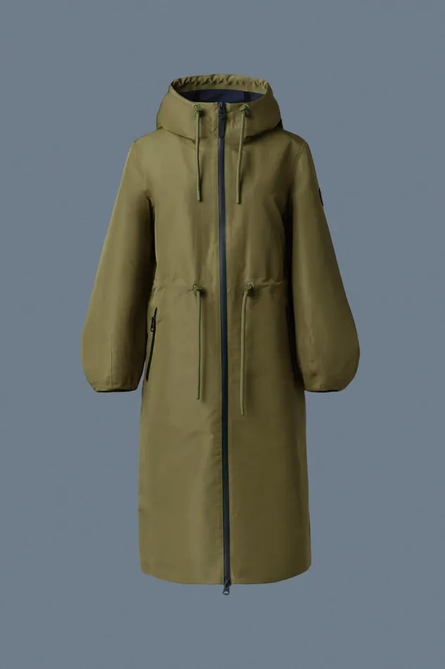 Trenches and Raincoats Women Mackage MEKELLE Long Recycled Technical Rain Coat Trenchcelestial Blue