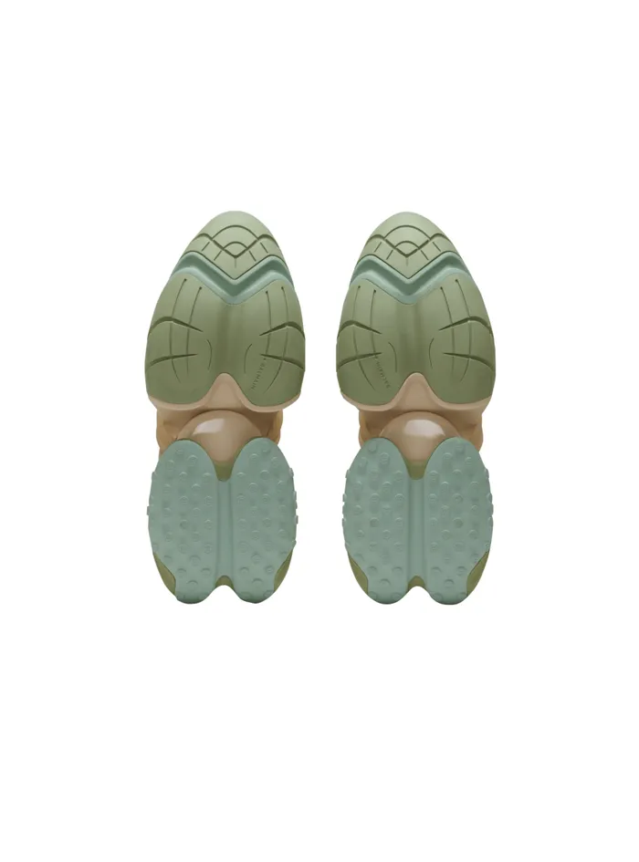 Unicorn Trainers In Neoprene And Calfskin Green Women Balmain Sneakers