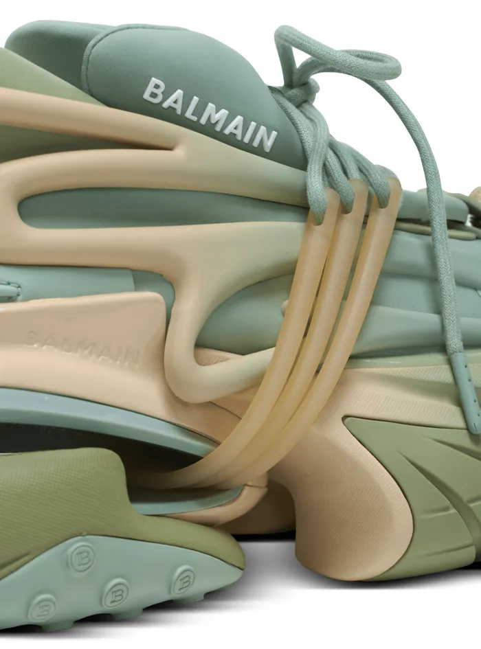 Unicorn Trainers In Neoprene And Calfskin Green Women Balmain Sneakers