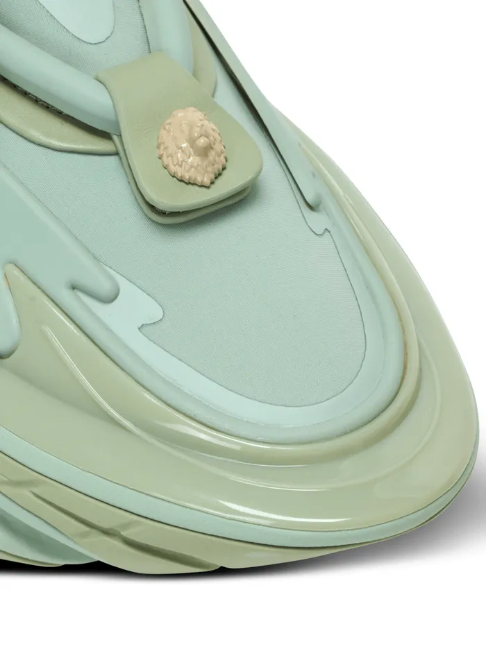 Unicorn Trainers In Neoprene And Calfskin Green Women Balmain Sneakers