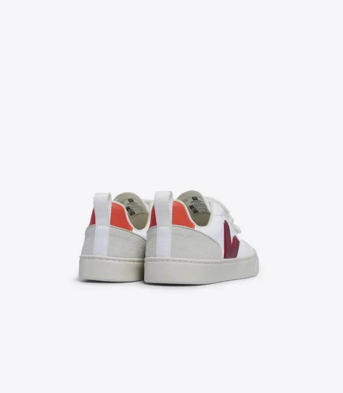 VEJA V10 Kids V10 CWL WHITE MARSALA ORANGE FLUO