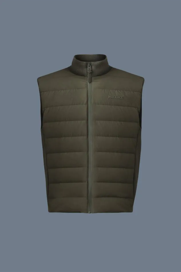 Vests Men Mackage JACOB Rib Knit Light Down Vest Black Vests Men Mackage JACOB Rib Knit Light Down Vest Black