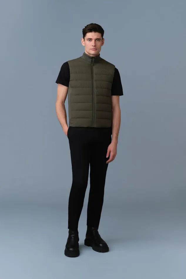 Vests Men Mackage JACOB Rib Knit Light Down Vest Black Vests Men Mackage JACOB Rib Knit Light Down Vest Black
