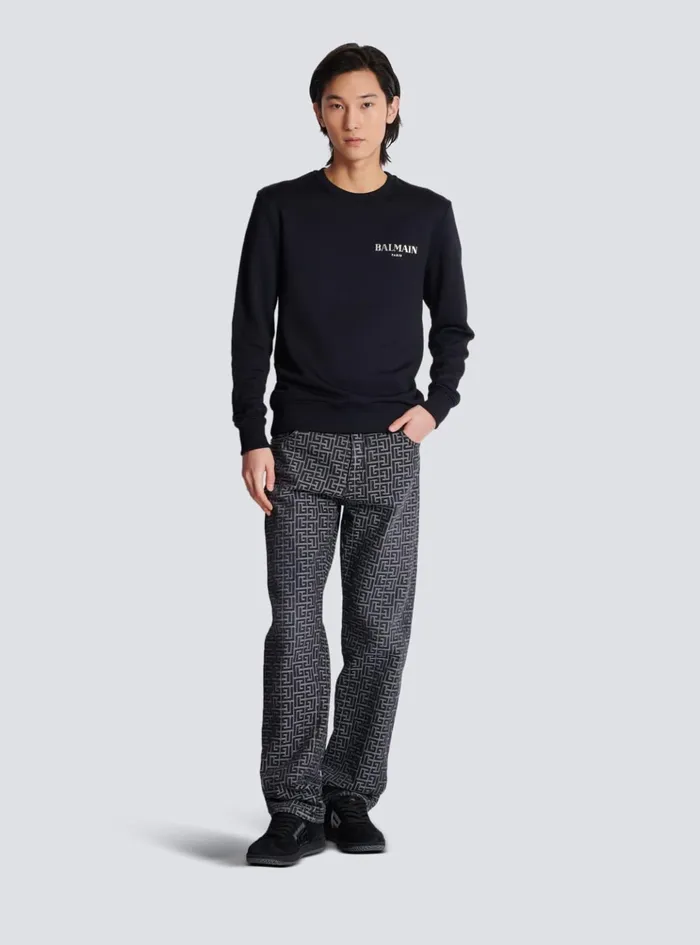 Vintage Sweatshirt Black Men Balmain Sweatshirts