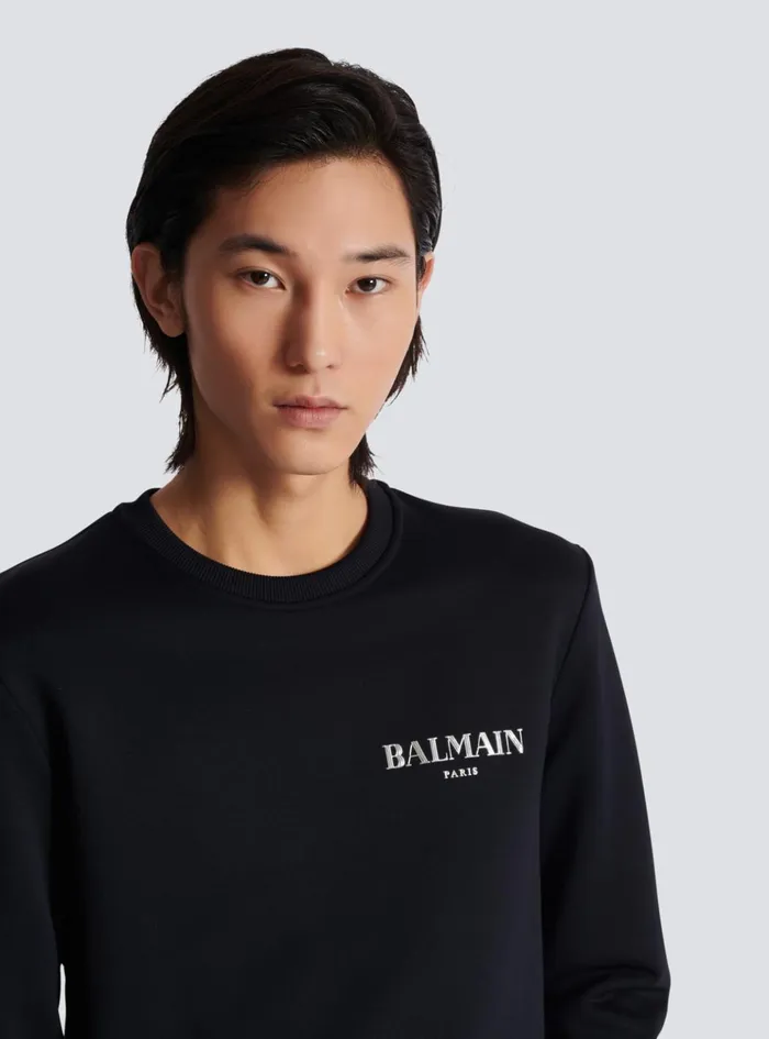 Vintage Sweatshirt Black Men Balmain Sweatshirts