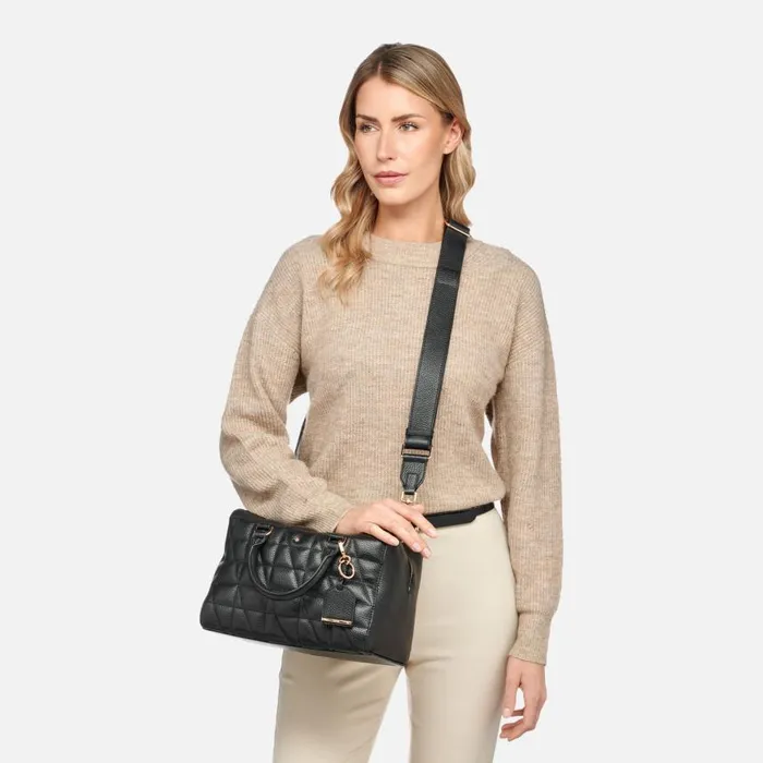 Woman Geox Bags SAFFIRIA WOMAN Black Handbag Black