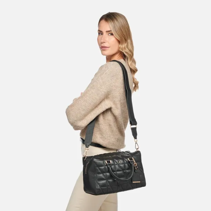 Woman Geox Bags SAFFIRIA WOMAN Black Handbag Black