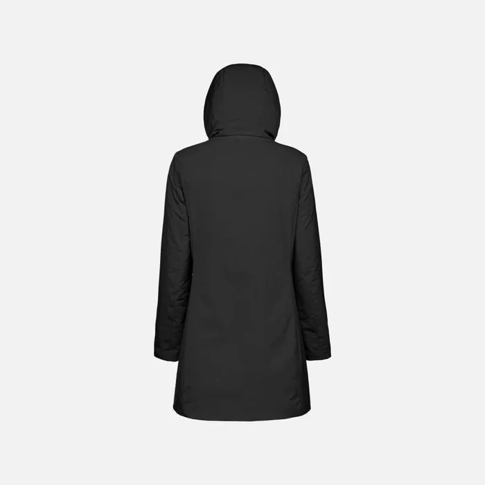 Woman Geox Jackets SPHERICA WOMAN Black Long Parka Black