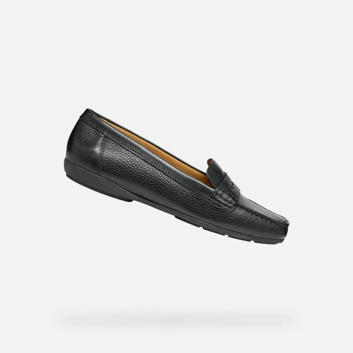 Woman Geox Loafers ANNYTAH MOC WOMAN Black Leather Loafers Black