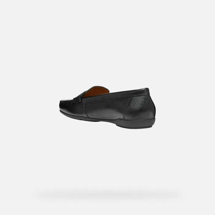 Woman Geox Loafers ANNYTAH MOC WOMAN Black Leather Loafers Black
