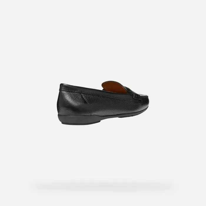 Woman Geox Loafers ANNYTAH MOC WOMAN Black Leather Loafers Black