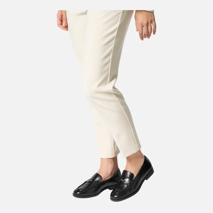 Woman Geox Loafers CLORIDIE WOMAN Black Leather Loafers Black