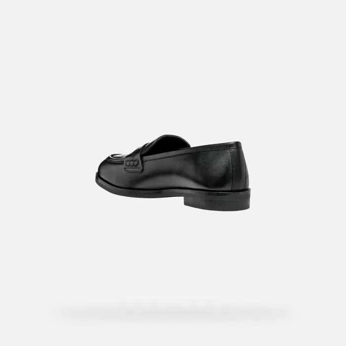 Woman Geox Loafers CLORIDIE WOMAN Black Leather Loafers Black
