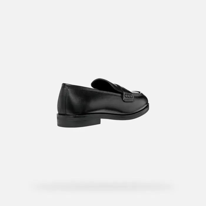 Woman Geox Loafers CLORIDIE WOMAN Black Leather Loafers Black