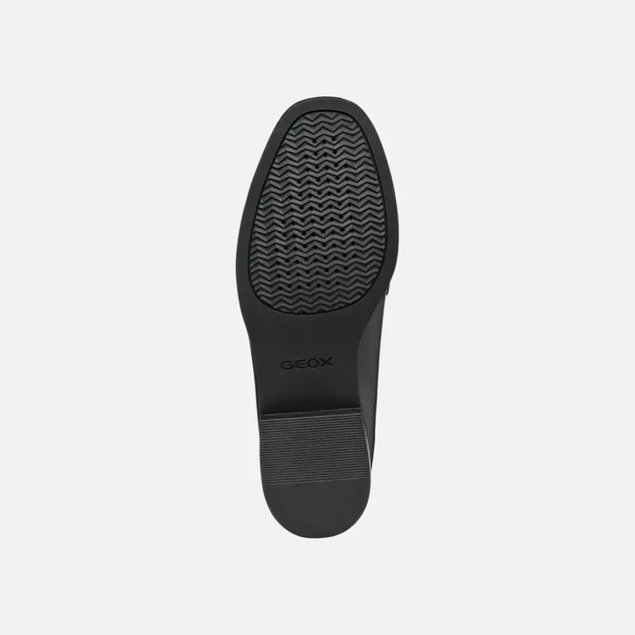Woman Geox Loafers CLORIDIE WOMAN Black Leather Loafers Black