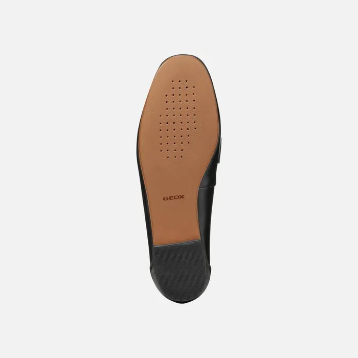 Woman Geox Loafers LLIZIA B Leather Loafers Black Woman Geox Black