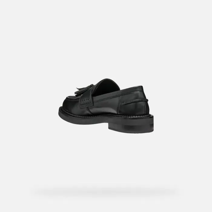 Woman Geox Loafers SERILDA WOMAN Black Leather Loafers Black