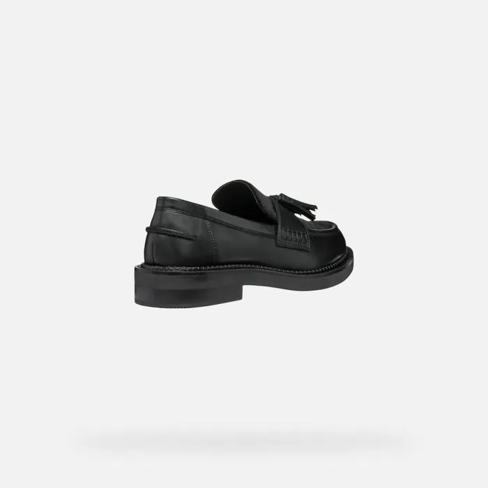 Woman Geox Loafers SERILDA WOMAN Black Leather Loafers Black