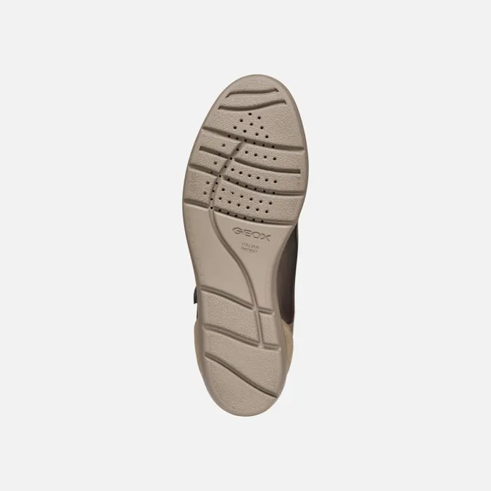 Woman Geox Sneakers ILDE C Wedge Sneakers Taupe Woman Geox Dark Taupe