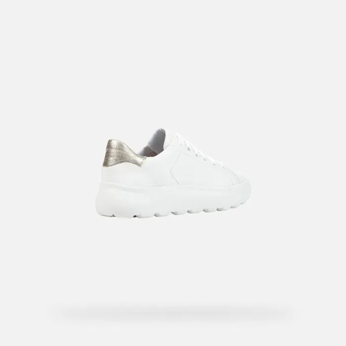 Woman Geox Sneakers SPHERICA EC41 Women039s White Low Top Sneakers Geox Whitegold