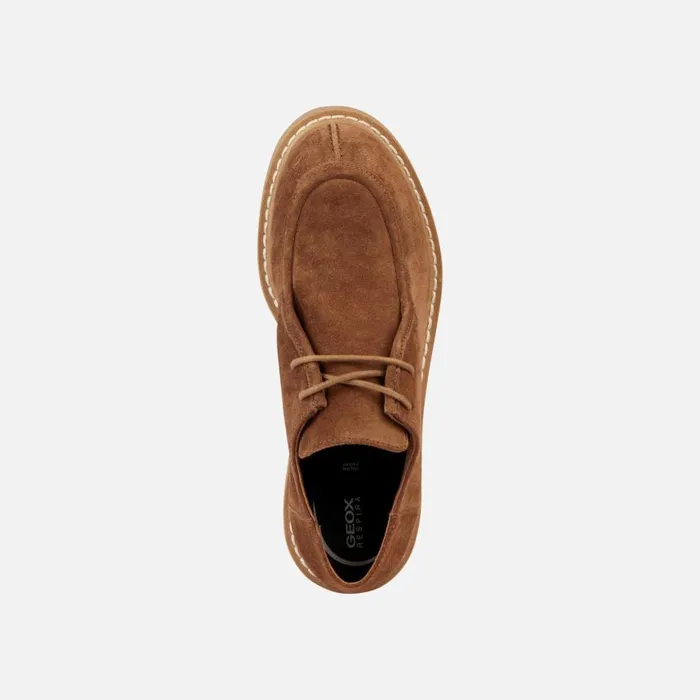 Woman Geox Wedges ELIDEA D Suede Shoes Camel Woman Geox Dark Camel