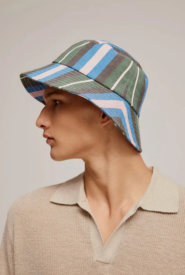 WomanMan Venroy Accessories Woven Stripe Bucket Hat
