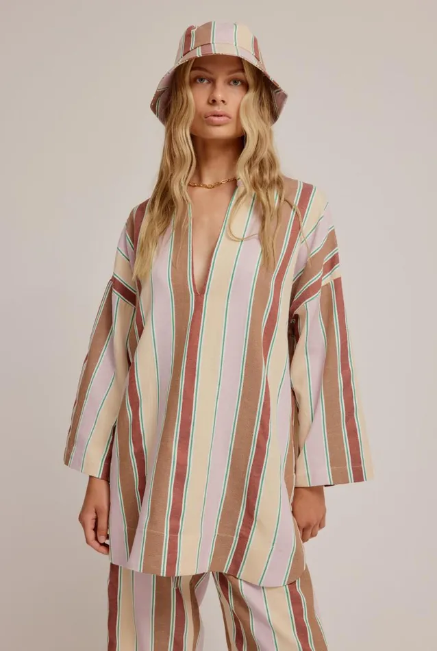 Woman Venroy Dresses Woven Stripe Tunic