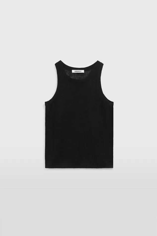 Woman Venroy TShirts and Tanks Linen Knitted Tank