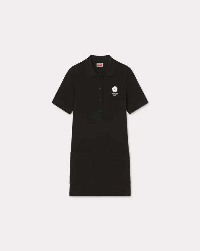 Women 039Boke Flower 20039 Embroidered Mini Polo Dress Black Kenzo Dresses And Skirts