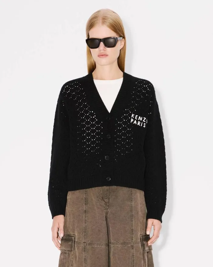 Women 039Lunar New Year039 Embroidered Wool Cardigan Black Kenzo Sweaters And Cardigans