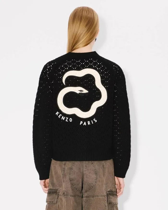 Women 039Lunar New Year039 Embroidered Wool Cardigan Black Kenzo Sweaters And Cardigans