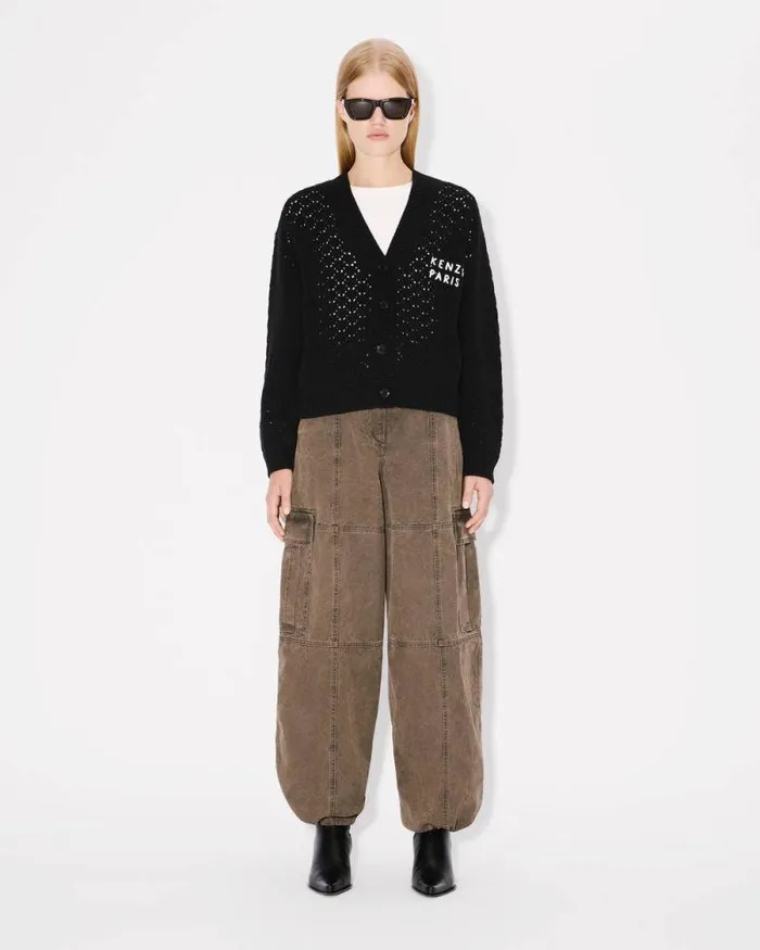 Women 039Lunar New Year039 Embroidered Wool Cardigan Black Kenzo Sweaters And Cardigans