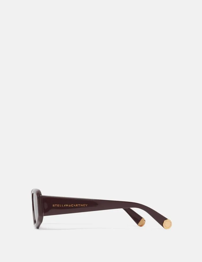 Women Abstract Rectangle Sunglasses Glossy Brown Stella McCartney Sunglasses