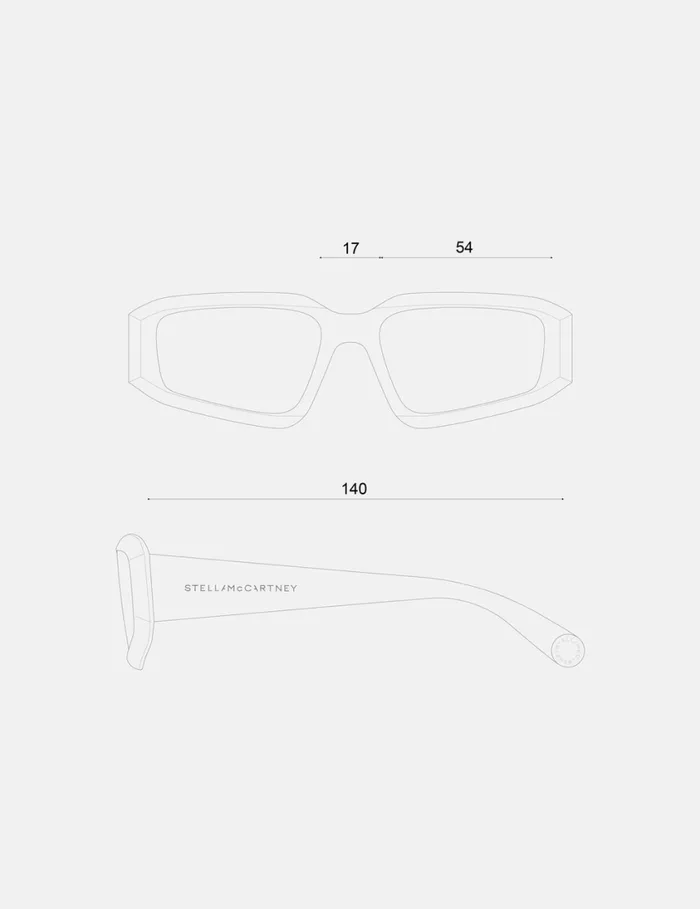 Women Abstract Rectangle Sunglasses Glossy Brown Stella McCartney Sunglasses