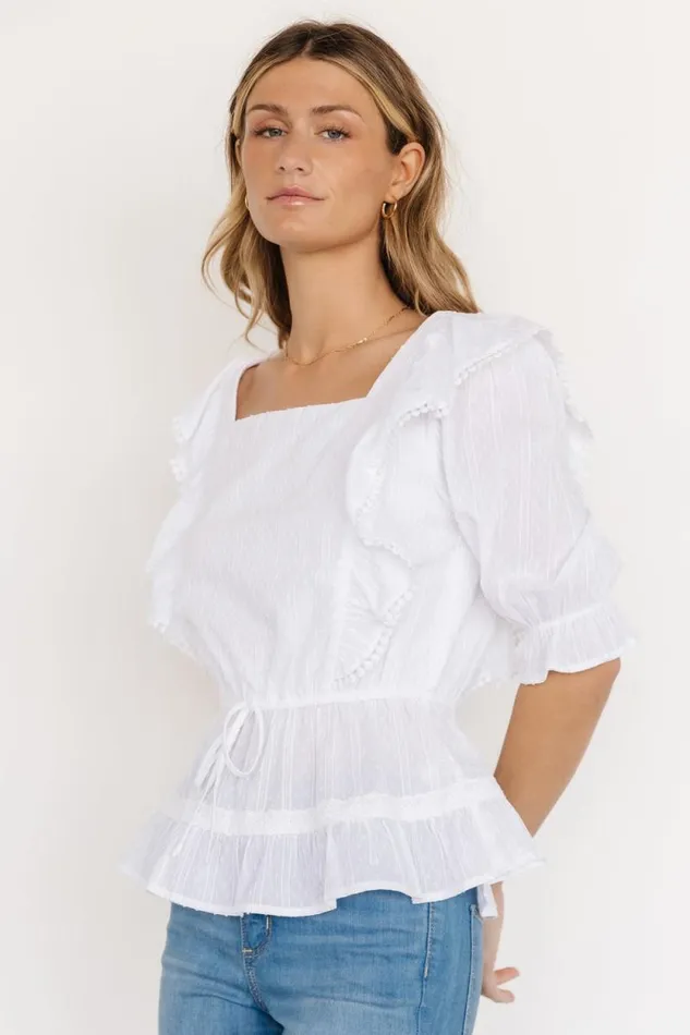 Women Adley Ruffle Top White Baltic Born Blouses and Shirts Women Adley Ruffle Top White Baltic Born Blouses and Shirts