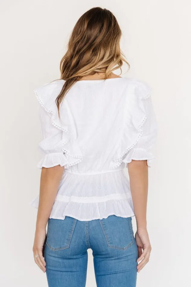 Women Adley Ruffle Top White Baltic Born Blouses and Shirts Women Adley Ruffle Top White Baltic Born Blouses and Shirts