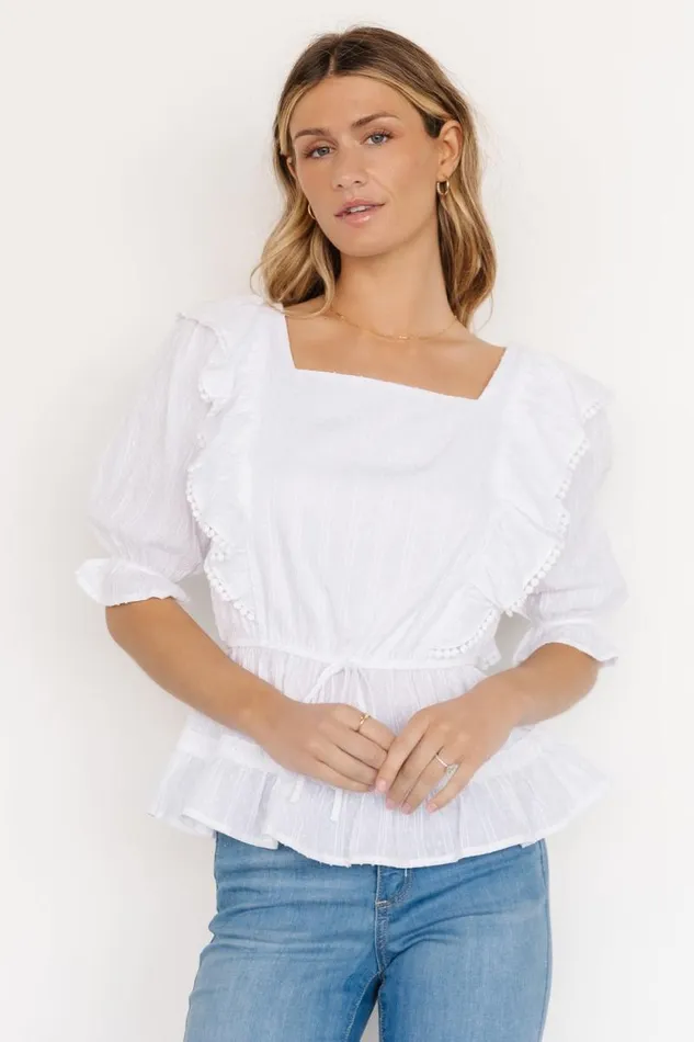Women Adley Ruffle Top White Baltic Born Blouses and Shirts Women Adley Ruffle Top White Baltic Born Blouses and Shirts