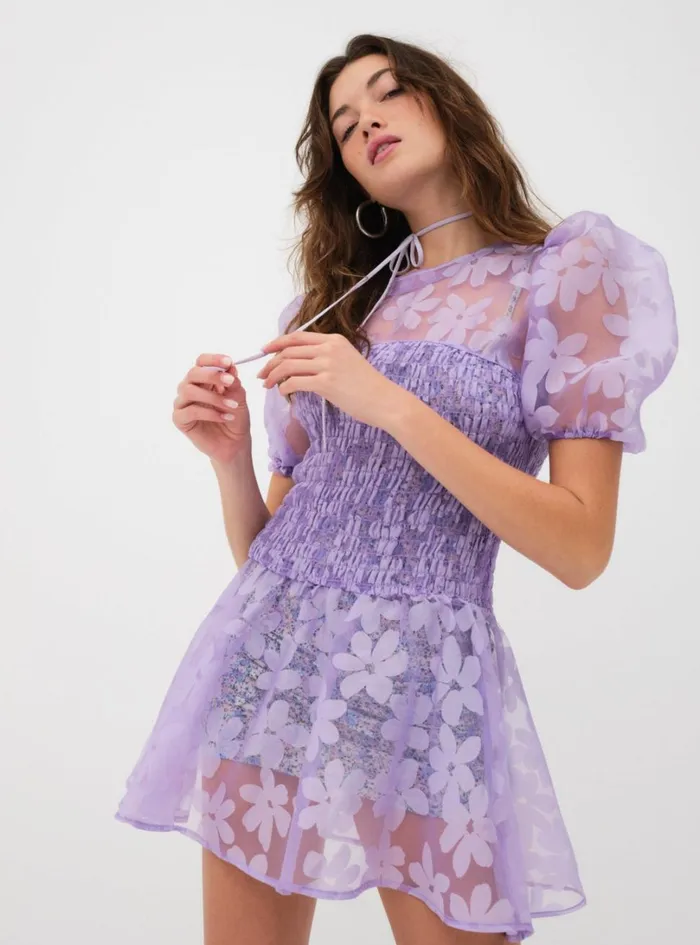 Women Ariandre Mini Dress Purple For Love and Lemons Dresses