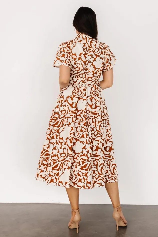 Women Aurelia Button Down Midi Dress Cream Camel Baltic Born Midi Dresses