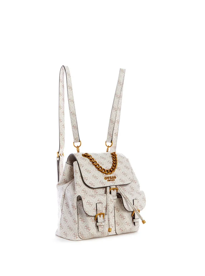 Women Backpacks GUESS Cream Multi No Limit Logo Backpack