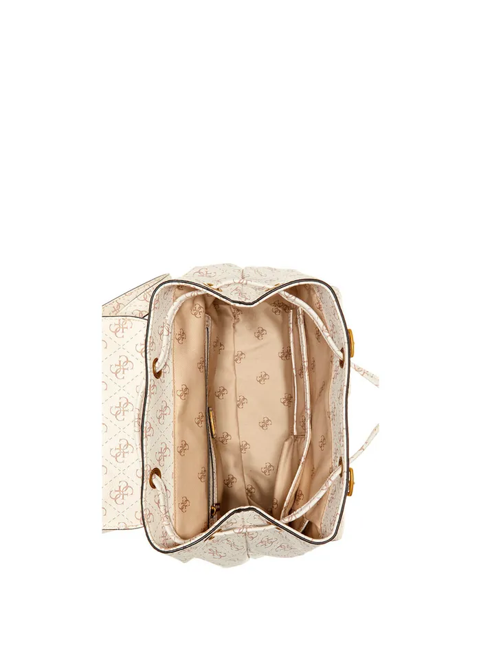Women Backpacks GUESS Cream Multi No Limit Logo Backpack